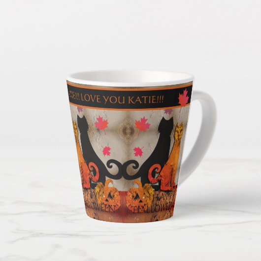 Halloween Kitty Cat Latte Mok (Rechterhoek)