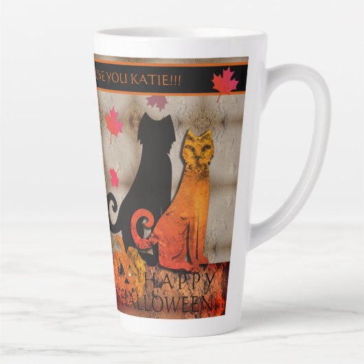 Halloween Kitty Cat Latte Mok (Rechts)