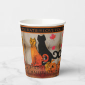 Halloween Kitty Cat Papieren Bekers (Links)