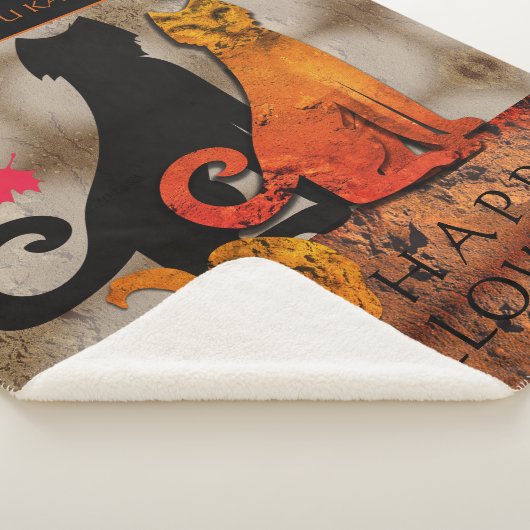 Halloween Kitty Cat Sherpa Deken (3/4)