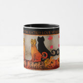 Halloween Kitty Cat Two-Tone Koffie Mok (Midden)