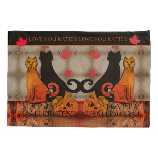 Halloween Kitty Cats Kussensloop (Achterkant)