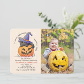 Halloween Kitty Foto Uitnodiging (Staand voorkant)
