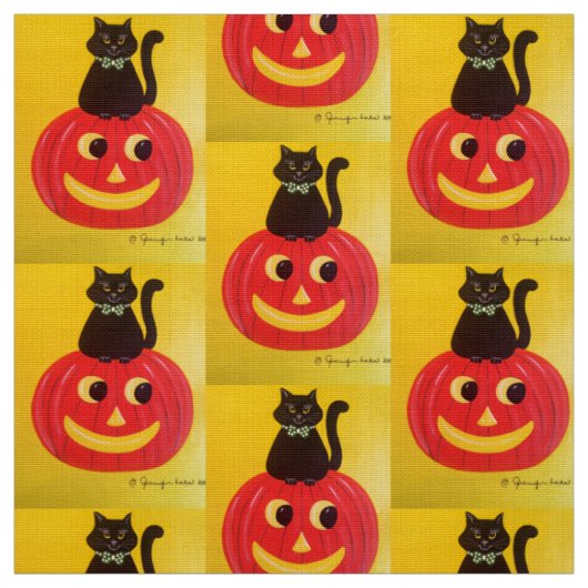 Halloween Kitty Kitty Stof (Swatch)