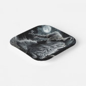 Halloween Kitty On Brromstick Papieren Bordje (Gebogen)