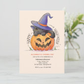 Halloween Kitty Uitnodiging (Staand voorkant)