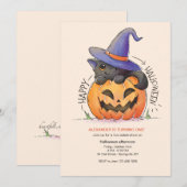 Halloween Kitty Uitnodiging (Voorkant / Achterkant)