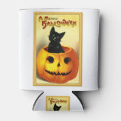 Halloween Kitty zit in Jack O Lantern Blikjeskoeler (Voorkant)