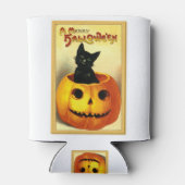 Halloween Kitty zit in Jack O Lantern Blikjeskoeler (Achterkant)