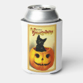 Halloween Kitty zit in Jack O Lantern Blikjeskoeler (Blikje Achterkant)