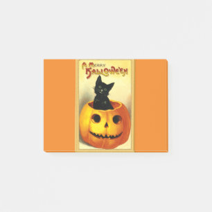 Halloween Kitty zit in Jack O Lantern Post-it® Notes