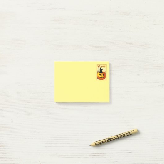 Halloween Kitty zit in Jack O Lantern Post-it Post-it® Notes (Op bureau)