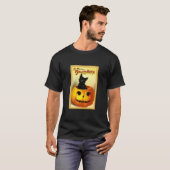 Halloween Kitty zit in Jack O Lantern T-shirt (Voorkant volledig)