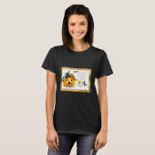 Halloween Kitty zit in Jack O Lantern T-shirt (Voorkant volledig)
