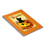 Halloween Kitty zittend in Jack O Lantern Notitieboek (Rechterzijde)