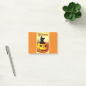 Halloween Kitty zittend in Jack O Lantern Post-it® Notes (Kantoor)