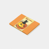 Halloween Kitty zittend in Jack O Lantern Post-it® Notes (Schuin)