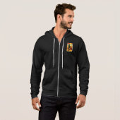 Halloween Kitty Zittende Heksenhoed Hoodie (Voorkant volledig)