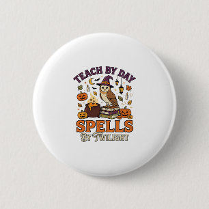 Halloween Klaslokaal Maneschijn Magie Ronde Button 5,7 Cm