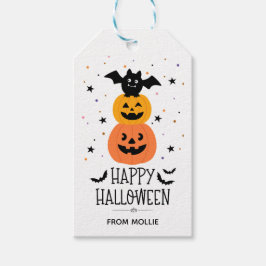 Halloween Klaslokaal Pompoen Vleermuizen Cadeaubij Cadeaulabel