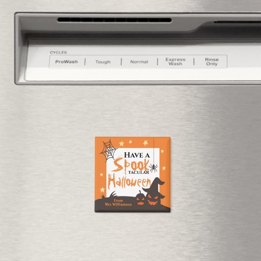 Halloween Klaslokaal Spook-Tacular Sinaasappel Magneet (Insitu (Vaatwasser))