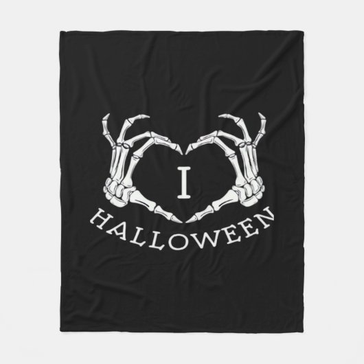 Halloween! Klassiek - Skelet Handen Hart Fleece Deken (Voorkant)