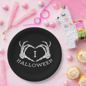 Halloween! Klassiek - Skelet Handen Hart Papieren Bordje (Feest)