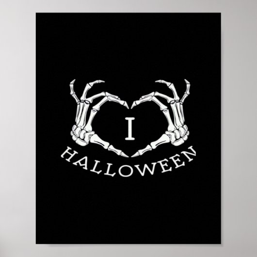 Halloween! Klassiek - Skelet Handen Hart Poster (Voorkant)