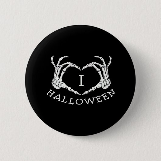 Halloween! Klassiek - Skelet Handen Hart Ronde Button 5,7 Cm (Voorkant)
