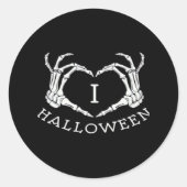 Halloween! Klassiek - Skelet Handen Hart Ronde Sticker (Voorkant)