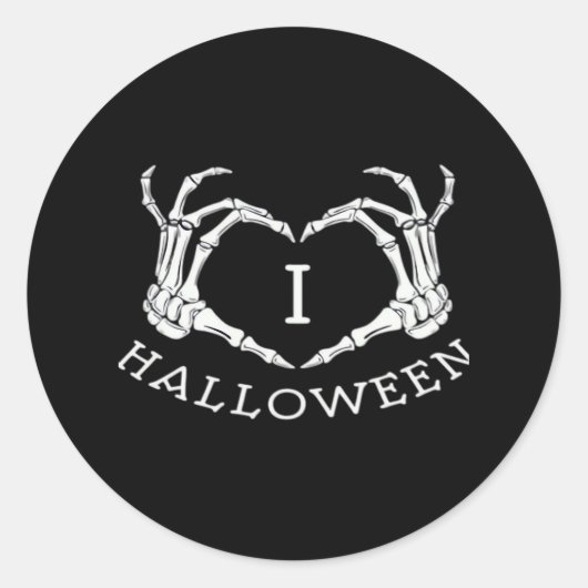 Halloween! Klassiek - Skelet Handen Hart Ronde Sticker (Voorkant)