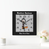 Halloween Klassieke Elegante Heks Zwarte Jurk Vierkante Klok (Huis)