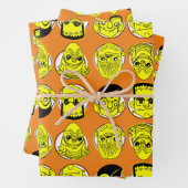 Halloween klassieke film monsters inpakpapier (In situ)