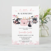 Halloween kleding lijn meisje Baby shower Kaart (Staand voorkant)