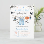 Halloween Kleding Little Boo Baby shower Kaart (Staand voorkant)