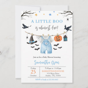 Halloween Kleding Little Boo Baby shower Kaart