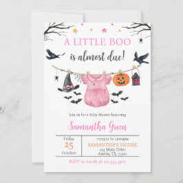 Halloween Kleding Little Boo Baby shower Kaart