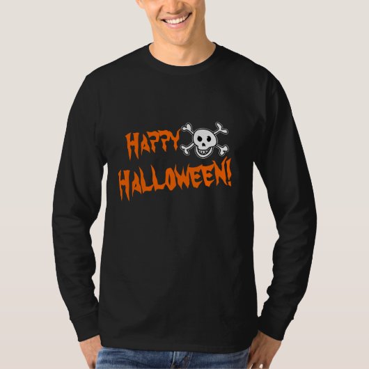 Halloween kleding voor mannen | Schedel en botten T-shirt (Voorkant)