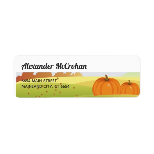 Halloween Klein Pompoen Retouradres Etiket (Voorkant)