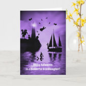 Halloween kleindochter Fun Mermaid Witches Kaart (Gele Bloem)