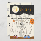 Halloween kleine boe hij of zij uitnodiging (Voorkant / Achterkant)