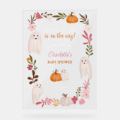 Halloween kleine boo Geesten welkom baby shower Acryl Bord (Voorkant)
