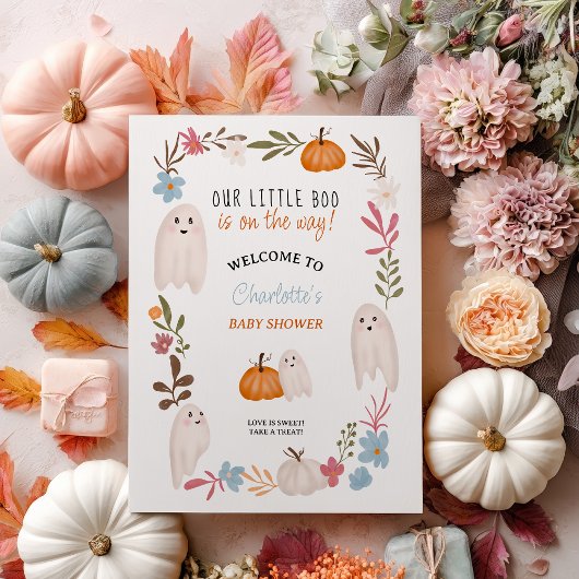 Halloween kleine boo Geesten welkom baby shower Poster