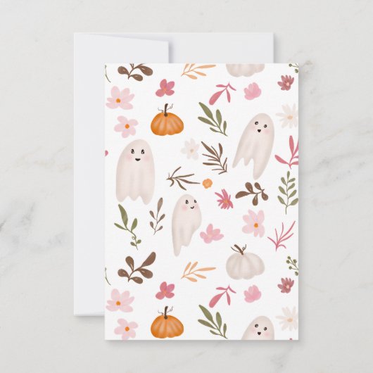 Halloween kleine boo Ghosts Schattig baby shower Bedankkaart (Achterkant)