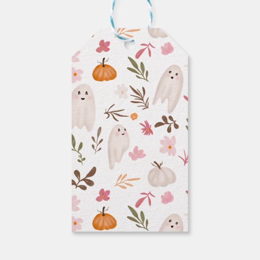 Halloween kleine boo Ghosts Schattig baby shower Cadeaulabel (Achterkant)