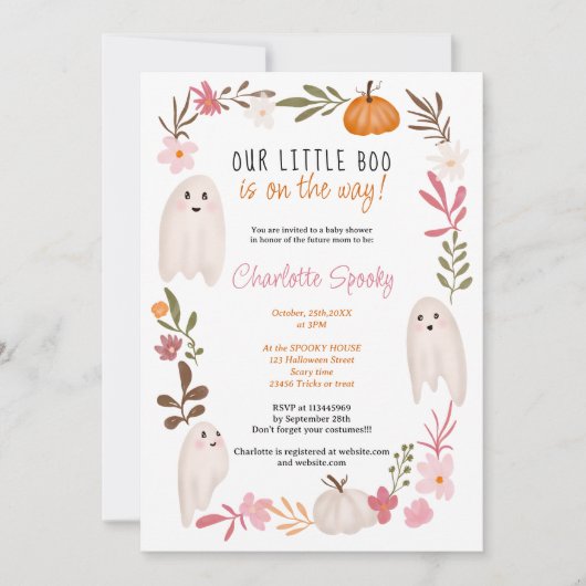 Halloween kleine boo Ghosts Schattig baby shower Kaart (Voorkant)