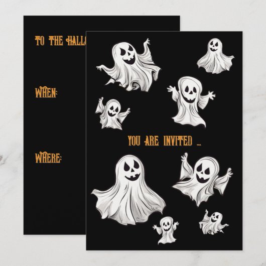 Halloween: Kleine Geister -  Kaart (Voorkant / Achterkant)