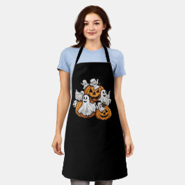 Halloween: Kleine Geister mit Kürbissen -  Schort