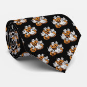 Halloween: Kleine Geister mit Kürbissen - Stropdas (Opgerold)