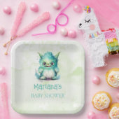 Halloween Kleine Monster Jongen Baby shower Papieren Bordje (Feest)